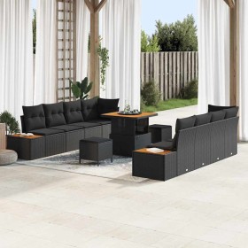 Conjunto de sofás de jardín 11 pcs Negro ratán sintético en Sofás de exterior | Comprar online en Foru.es