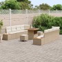 Conjunto de sofás de jardín 11 pcs Beige ratán sintético en Sofás de exterior | Comprar online en Foru.es