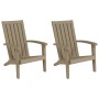 Sillas de jardín Adirondack 2 uds polipropileno marrón claro de vidaXL, Sillas de jardín - Ref: Foro24-364168, Precio: 233,29...