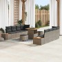 Conjunto de sofás de jardín 11 pcs Gris ratán sintético en Sofás de exterior | Comprar online en Foru.es