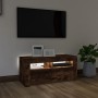 Mueble de TV con luces LED roble ahumado 90x35x40 cm de vidaXL, Muebles TV - Ref: Foro24-822721, Precio: 53,52 €, Descuento: %