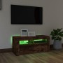 Mueble de TV con luces LED roble ahumado 90x35x40 cm de vidaXL, Muebles TV - Ref: Foro24-822721, Precio: 53,52 €, Descuento: %