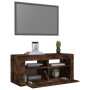 Mueble de TV con luces LED roble ahumado 90x35x40 cm de vidaXL, Muebles TV - Ref: Foro24-822721, Precio: 53,52 €, Descuento: %