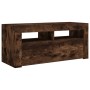 Mueble de TV con luces LED roble ahumado 90x35x40 cm de vidaXL, Muebles TV - Ref: Foro24-822721, Precio: 53,52 €, Descuento: %