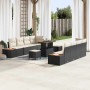 Conjunto de sofás de jardín 11 pcs Negro ratán sintético en Sofás de exterior | Comprar online en Foru.es