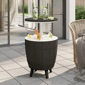 Mesa nevera 3 en 1 polipropileno negro de vidaXL, Mesas de jardín - Ref: Foro24-364159, Precio: 149,02 €, Descuento: %