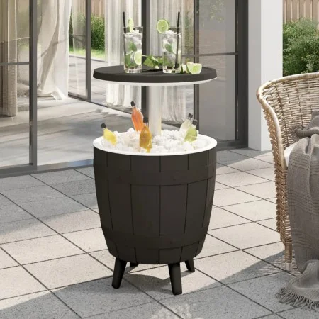 Mesa nevera 3 en 1 polipropileno negro de vidaXL, Mesas de jardín - Ref: Foro24-364159, Precio: 149,02 €, Descuento: %