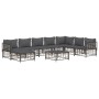 Juego de muebles de jardín 9 pzas y cojines ratán PE antracita de vidaXL, Sofás de exterior - Ref: Foro24-3186793, Precio: 75...