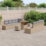 Conjunto de sofás de jardín 11 pcs Beige ratán sintético en Sofás de exterior | Comprar online en Foru.es