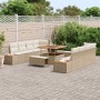 Conjunto de sofás de jardín 11 pcs Beige ratán sintético en Sofás de exterior | Comprar online en Foru.es