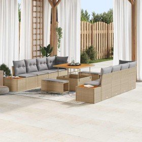 Conjunto de sofás de jardín 11 pcs Beige ratán sintético en Sofás de exterior | Comprar online en Foru.es