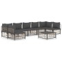Juego de muebles de jardín 8 pzas y cojines ratán PE antracita de vidaXL, Sofás de exterior - Ref: Foro24-3186795, Precio: 64...