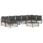 Juego de muebles de jardín 8 pzas y cojines ratán PE antracita de vidaXL, Sofás de exterior - Ref: Foro24-3186795, Precio: 64...
