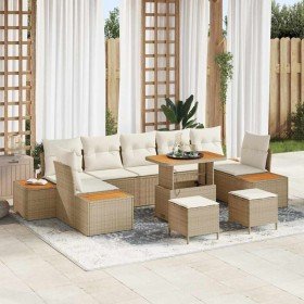 Conjunto de sofás de jardín 10 pcs Beige ratán sintético en Sofás de exterior | Comprar online en Foru.es