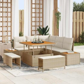 Conjunto de sofás de jardín 8 pcs Beige ratán sintético en Sofás de exterior | Comprar online en Foru.es