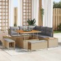 Conjunto de sofás de jardín 8 pcs Beige ratán sintético en Sofás de exterior | Comprar online en Foru.es
