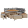 Conjunto de sofás de jardín 8 pcs Beige ratán sintético en Sofás de exterior | Comprar online en Foru.es