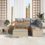 Conjunto de sofás de jardín 8 pcs Beige ratán sintético en Sofás de exterior | Comprar online en Foru.es