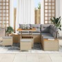 Conjunto de sofás de jardín 8 pcs Beige ratán sintético en Sofás de exterior | Comprar online en Foru.es