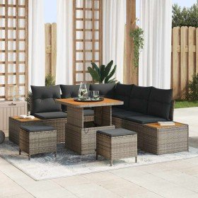 Conjunto de sofás de jardín 8 pcs Gris ratán sintético en Sofás de exterior | Comprar online en Foru.es