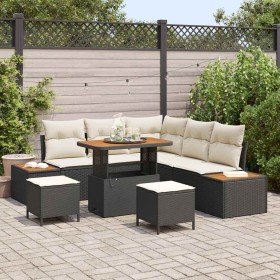Conjunto de sofás de jardín 8 pcs Negro ratán sintético en Sofás de exterior | Comprar online en Foru.es