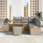 Conjunto de sofás de jardín 8 pcs Beige ratán sintético en Sofás de exterior | Comprar online en Foru.es