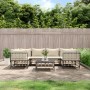 Set muebles de jardín 7 pzas y cojines ratán PE gris antracita de vidaXL, Sofás de exterior - Ref: Foro24-3186798, Precio: 58...