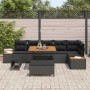 Conjunto de sofás de jardín 9 pcs Negro ratán sintético en Sofás de exterior | Comprar online en Foru.es