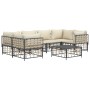 Set muebles de jardín 7 pzas y cojines ratán PE gris antracita de vidaXL, Sofás de exterior - Ref: Foro24-3186798, Precio: 58...