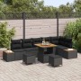 Conjunto de sofás de jardín 9 pcs Negro ratán sintético en Sofás de exterior | Comprar online en Foru.es