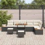 Conjunto de sofás de jardín 9 pcs Negro ratán sintético en Sofás de exterior | Comprar online en Foru.es