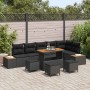 Conjunto de sofás de jardín 10 pcs Negro ratán sintético en Sofás de exterior | Comprar online en Foru.es