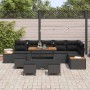 Conjunto de sofás de jardín 10 pcs Negro ratán sintético en Sofás de exterior | Comprar online en Foru.es