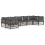 Set muebles de jardín 7 pzas y cojines ratán PE gris antracita de vidaXL, Sofás de exterior - Ref: Foro24-3186801, Precio: 58...