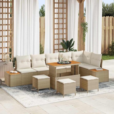 Conjunto de sofás de jardín 10 pcs Beige ratán sintético en Sofás de exterior | Comprar online en Foru.es
