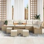 Conjunto de sofás de jardín 10 pcs Beige ratán sintético en Sofás de exterior | Comprar online en Foru.es