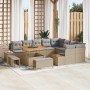 Conjunto de sofás de jardín 12 pcs Beige ratán sintético en Sofás de exterior | Comprar online en Foru.es