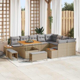 Conjunto de sofás de jardín 12 pcs Beige ratán sintético en Sofás de exterior | Comprar online en Foru.es