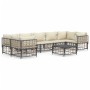 Juego de muebles de jardín 8 pzas y cojines ratán PE antracita de vidaXL, Sofás de exterior - Ref: Foro24-3186802, Precio: 66...