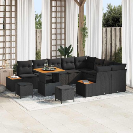 Conjunto de sofás de jardín 12 pcs Negro ratán sintético en Sofás de exterior | Comprar online en Foru.es