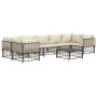 Juego de muebles de jardín 8 pzas y cojines ratán PE antracita de vidaXL, Sofás de exterior - Ref: Foro24-3186802, Precio: 66...