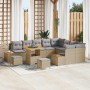 Conjunto de sofás de jardín 12 pcs Beige ratán sintético en Sofás de exterior | Comprar online en Foru.es