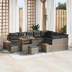 Conjunto de sofás de jardín 12 pcs Gris ratán sintético en Sofás de exterior | Comprar online en Foru.es
