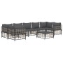 Juego de muebles de jardín 8 pzas y cojines ratán PE antracita de vidaXL, Sofás de exterior - Ref: Foro24-3186803, Precio: 66...
