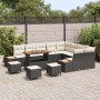 Conjunto de sofás de jardín 13 pcs Negro ratán sintético en Sofás de exterior | Comprar online en Foru.es