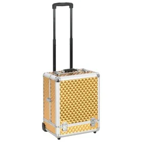 Maletín trolley de maquillaje aluminio dorado 35x29x45 cm de vidaXL, Neceseres - Ref: Foro24-91827, Precio: 61,46 €, Descuent...