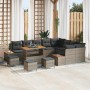 Conjunto de sofás de jardín 13 pcs Gris ratán sintético en Sofás de exterior | Comprar online en Foru.es