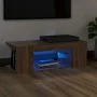 Mueble de TV con luces LED color roble marrón 90x39x30 cm de vidaXL, Muebles TV - Ref: Foro24-822667, Precio: 46,46 €, Descue...