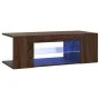 Mueble de TV con luces LED color roble marrón 90x39x30 cm de vidaXL, Muebles TV - Ref: Foro24-822667, Precio: 46,46 €, Descue...