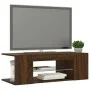 Mueble de TV con luces LED color roble marrón 90x39x30 cm de vidaXL, Muebles TV - Ref: Foro24-822667, Precio: 46,46 €, Descue...